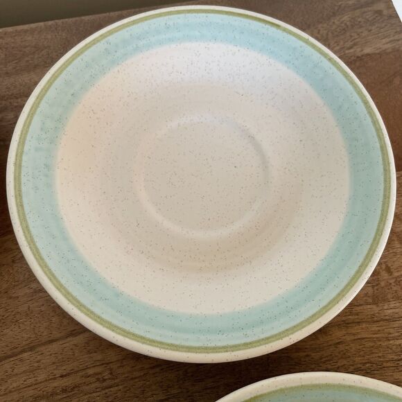 Vintage Franciscan Earthenware Tulip Time Coffee Saucers 6 1/4" Set of 4 - Picture 3 of 8